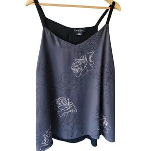 Michael Studio Pre-loved Plus-size Gray Floral Pattern Tank Top. Size 20